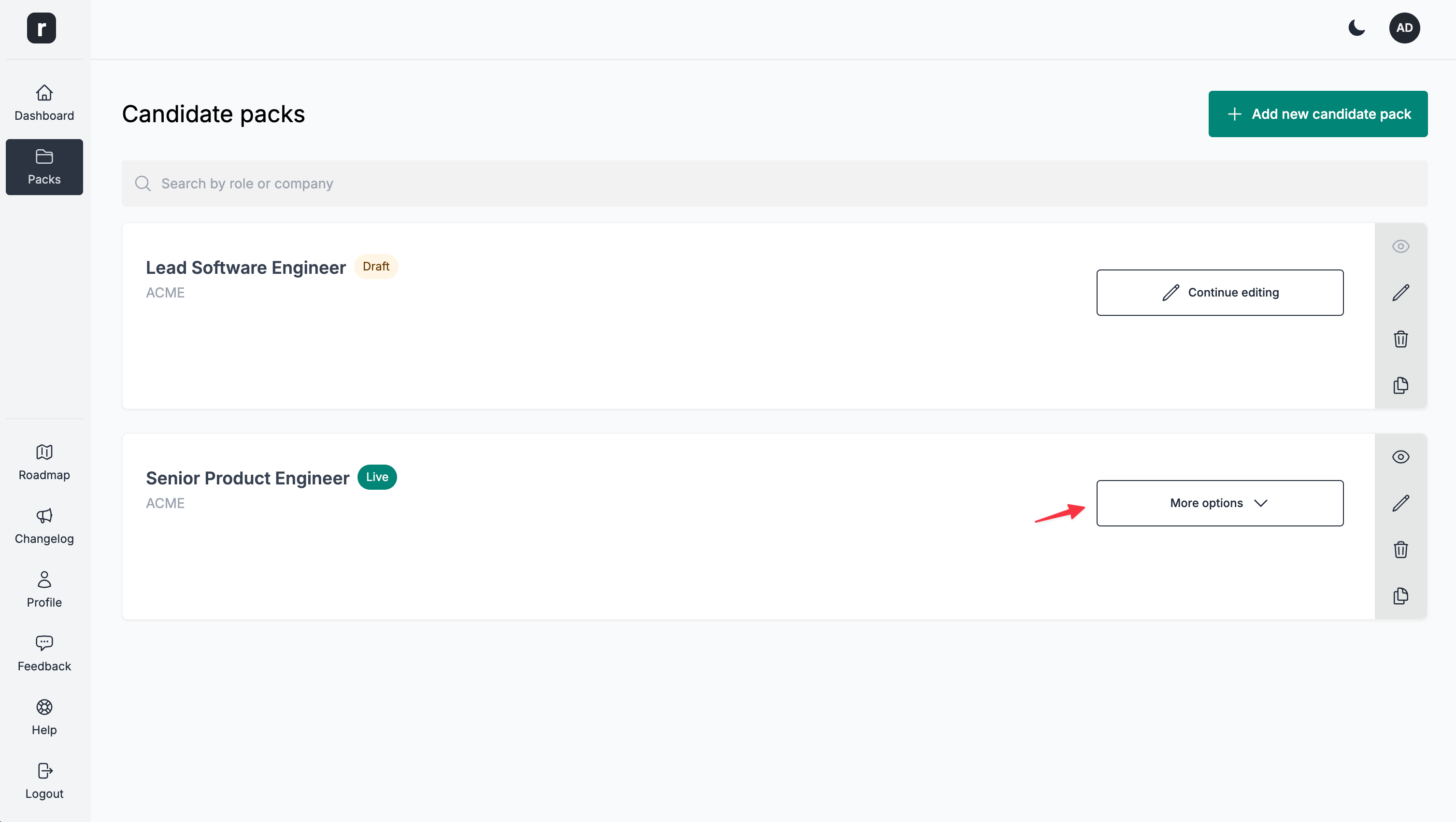 Click more options